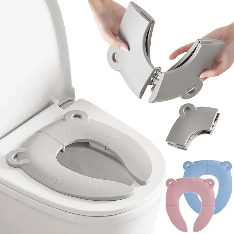 Foldable Children's Toilet Seat Cover with Cartoon Design