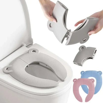 Foldable Children's Toilet Seat Cover with Cartoon Design