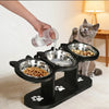Ergonomic Feeding Bowl Stand with 3 Stainless Steel Bowls