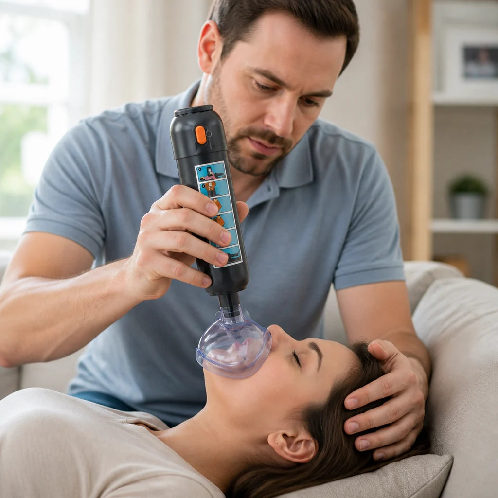 Manual battery-free anti-choking suction device (includes 3 mask sizes)