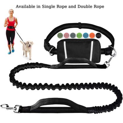 FlowLeash Dog Leash with Shock Absorber & Hip Belt