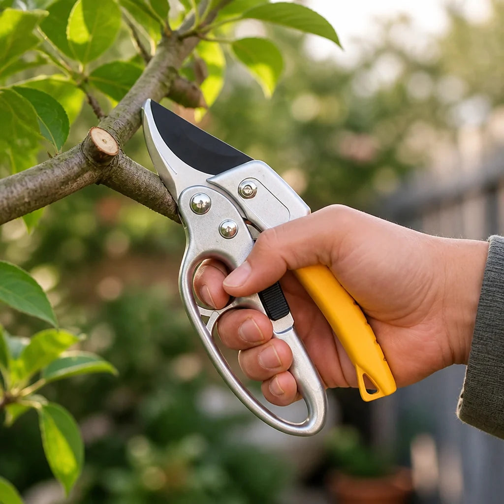 SK5 Steel Ratchet Garden Shears (Ergonomic Non-Slip Handle)