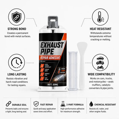 1 +1 FREE | Two-Component High-Temperature Exhaust Pipe Repair Adhesive (50 ml)