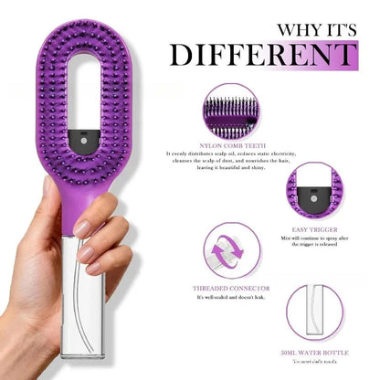 Hairbrush with Spray Mist – 2-in-1 Detangling