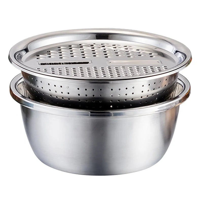 3-in-1 Stainless Steel Mixing Bowl Set with Grater and Sieve