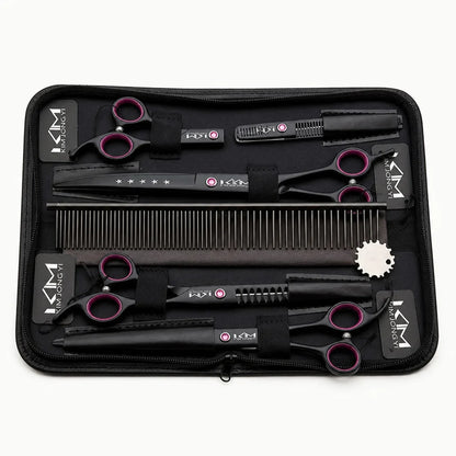 Dog grooming set with stainless steel blades and ergonomic handles