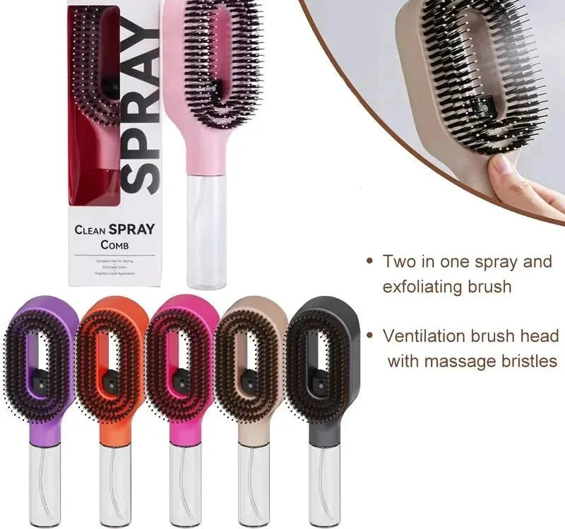 Hairbrush with Spray Mist – 2-in-1 Detangling