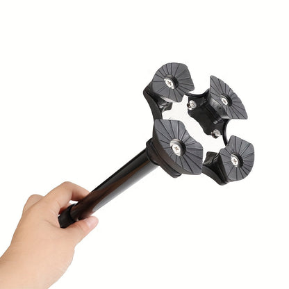 Adjustable Walking Cane with 4-Point Base & LED Light