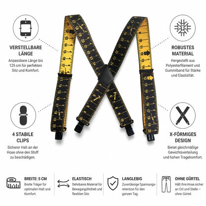 5 cm Wide Adjustable Elastic X-Back Men’s Suspenders (4-Clips)