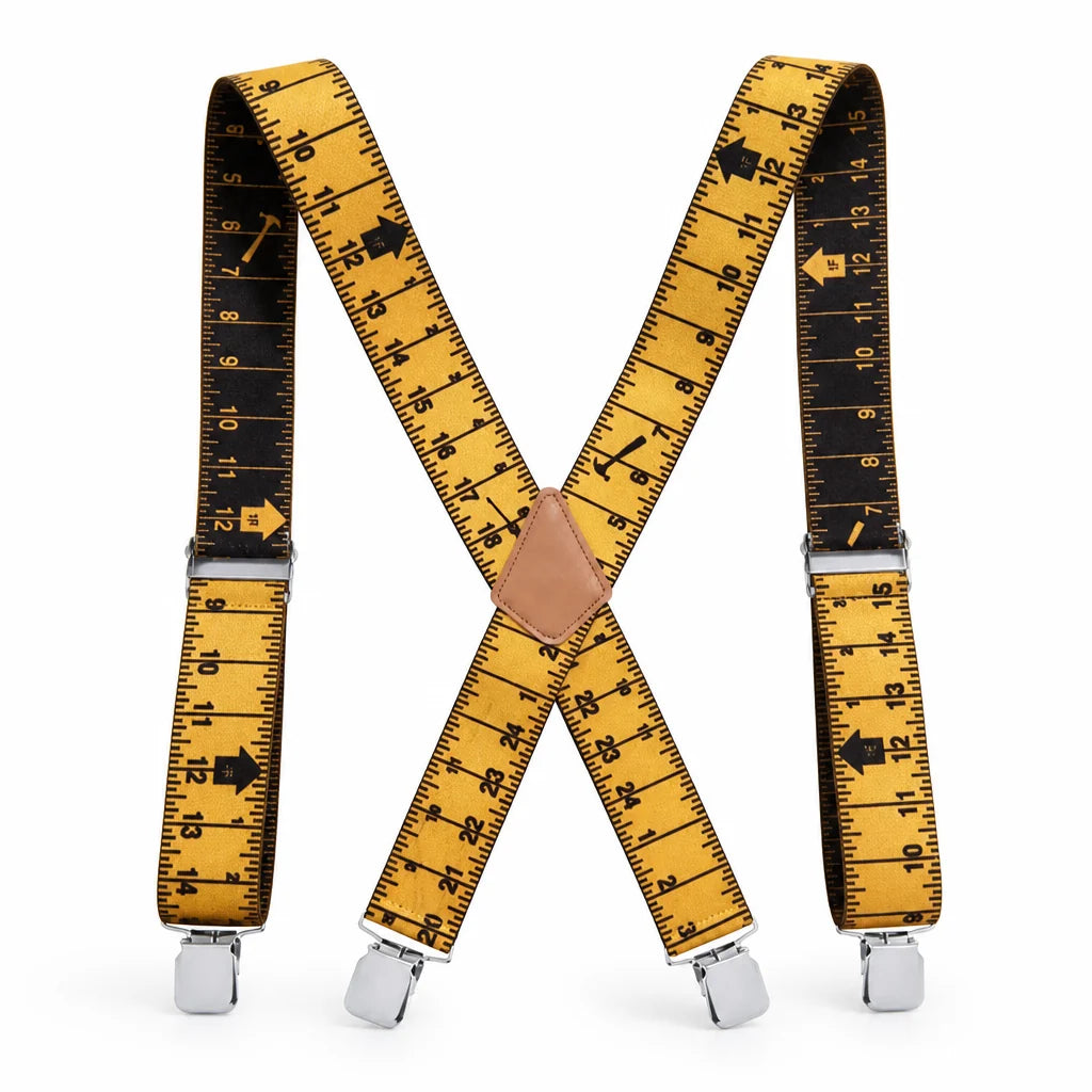 5 cm Wide Adjustable Elastic X-Back Men’s Suspenders (4-Clips)
