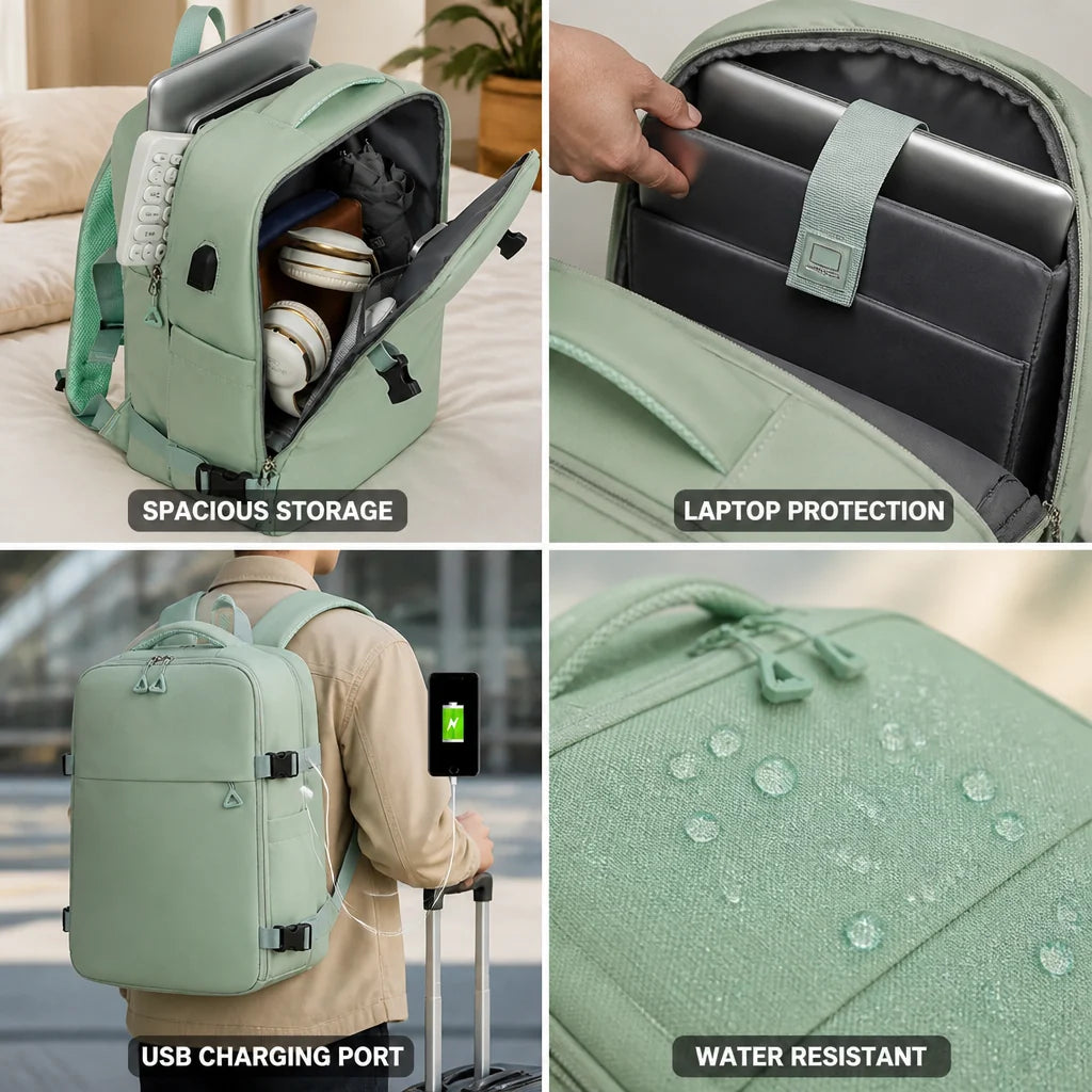 Waterproof 38.1 cm Laptop Travel Bag (Adjustable Straps)
