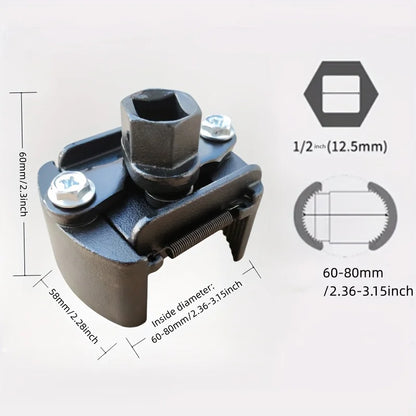 Adjustable Oil Filter Wrench 60–80 mm | 2-Claw Gripper for Oil Filter