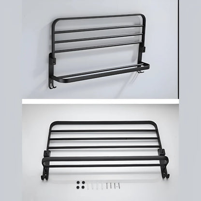 Towel Holder with Hook – 50 cm Black