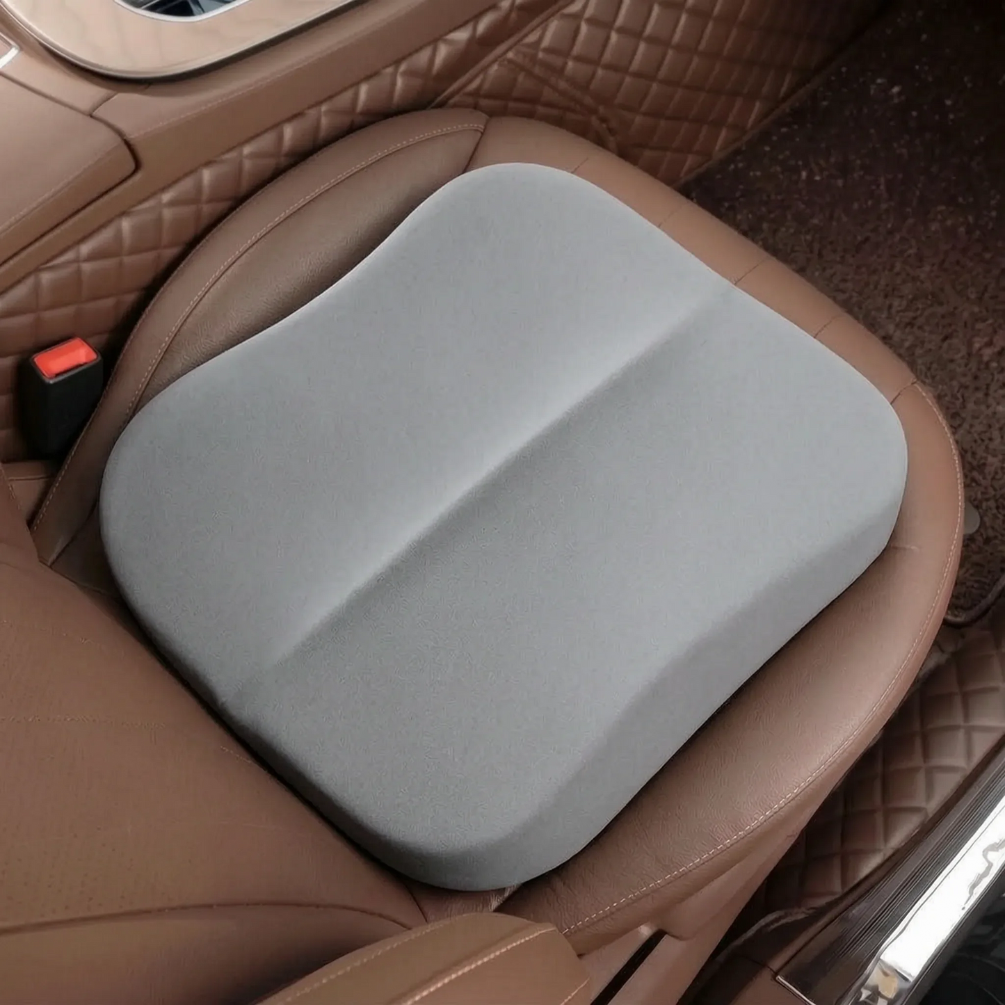 Car seat cushion with wedge shape and memory foam