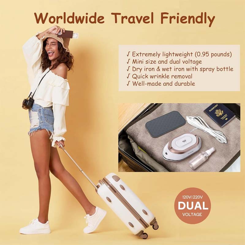 Travel Iron for On-the-Go with Ceramic Sole