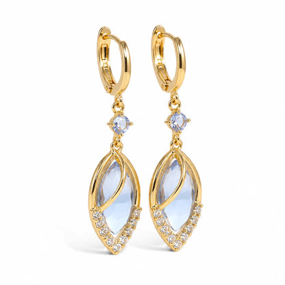 Light Alloy Hoop Earrings (Light Blue & Gold)