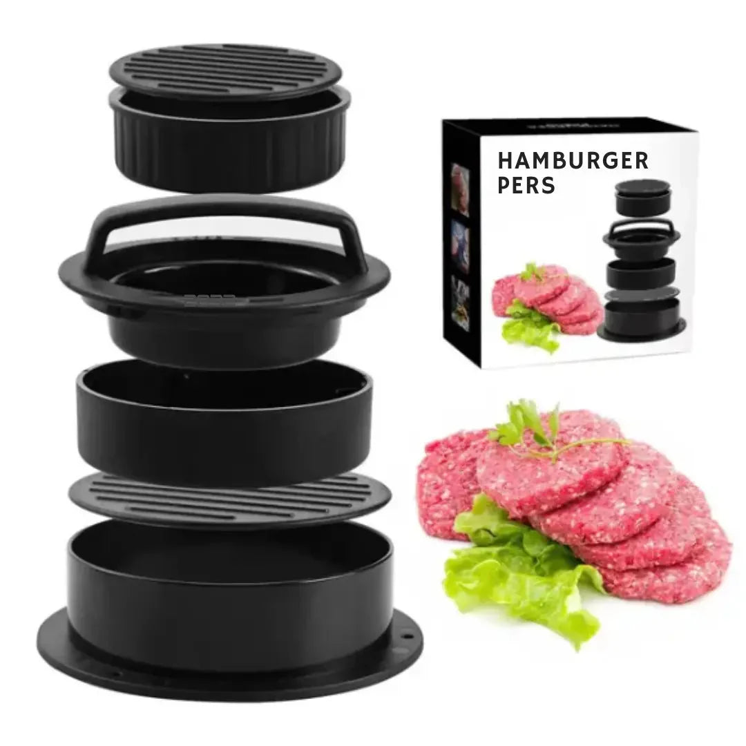Burger press with twist lock for perfect patties