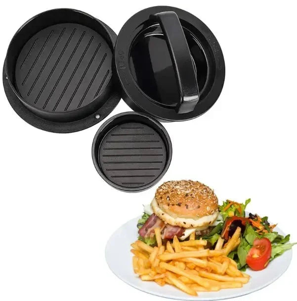 Burger press with twist lock for perfect patties