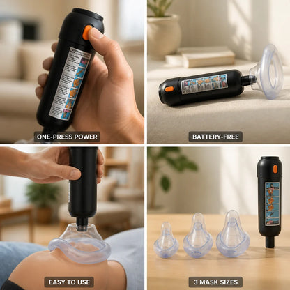 Manual battery-free anti-choking suction device (includes 3 mask sizes)
