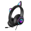 Gaming Headset Cat Ear LED Lighting USB 3.5mm