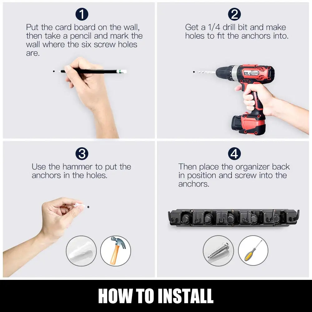 Wall-mounted broom holder