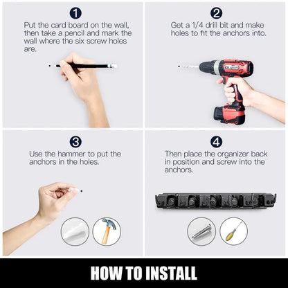 Wall-mounted broom holder