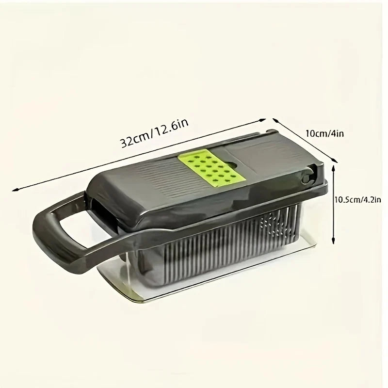 Multifunctional 16-in-1 Vegetable Cutter with Collection Container