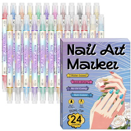 Nail Art Marker Set with Dual Tip