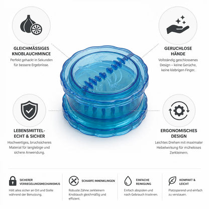 Ergonomic Food-Safe Garlic Chopper with Twisting Mechanism