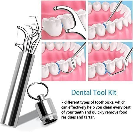 7-piece stainless steel toothpick set