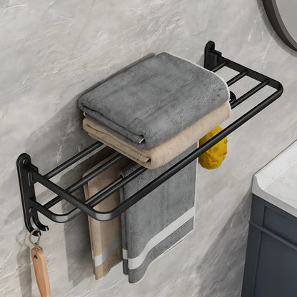 Towel Holder with Hook – 50 cm Black