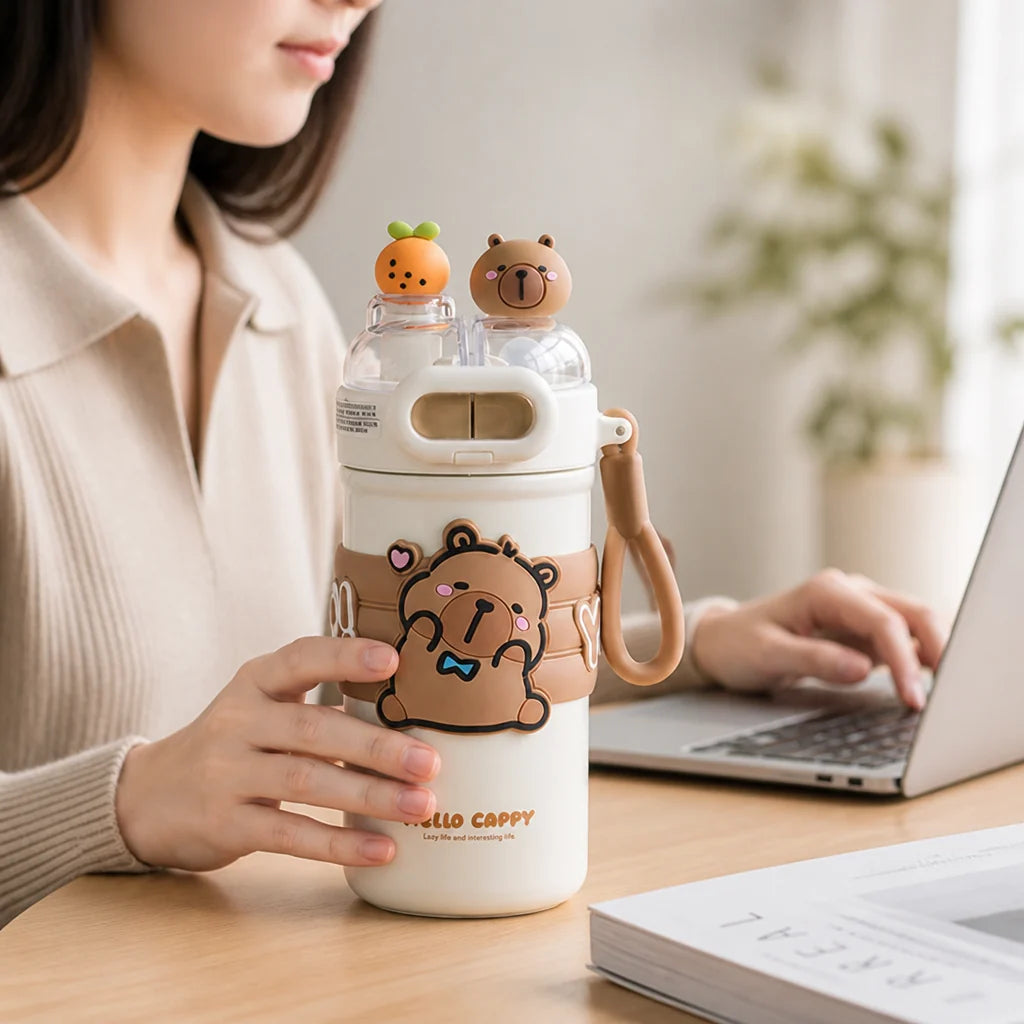 Insulated Stainless Steel Water Bottle for Kids with Two Compartments (520 ml)