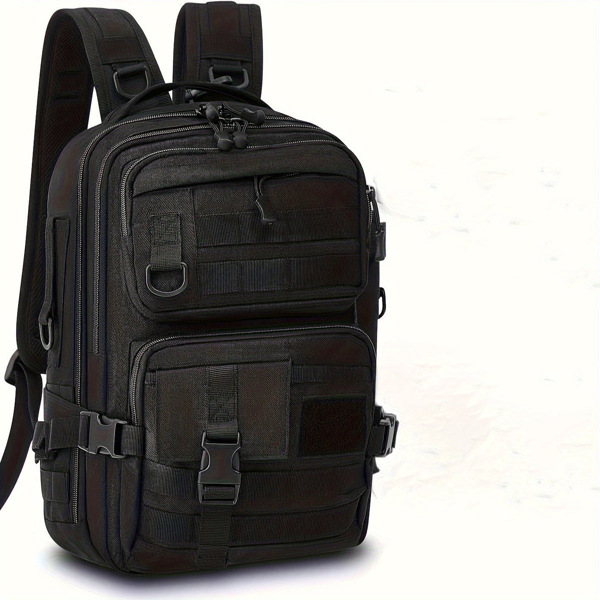 Angel backpack with rod holder & transparent compartments