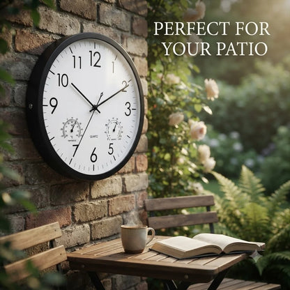 Outdoor clock with temperature and humidity display