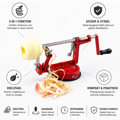 Stainless Steel 3-in-1 Apple Peeler (with Suction Base)