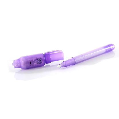 UV blacklight pen with invisible ink