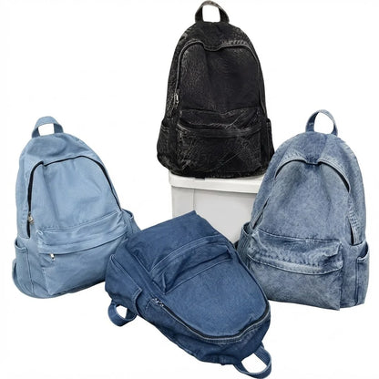 CanvasCruze™ Vintage Denim Backpack with Large Capacity