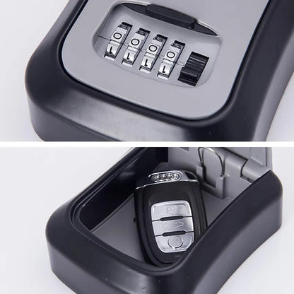 Wall-mounted key box with combination lock