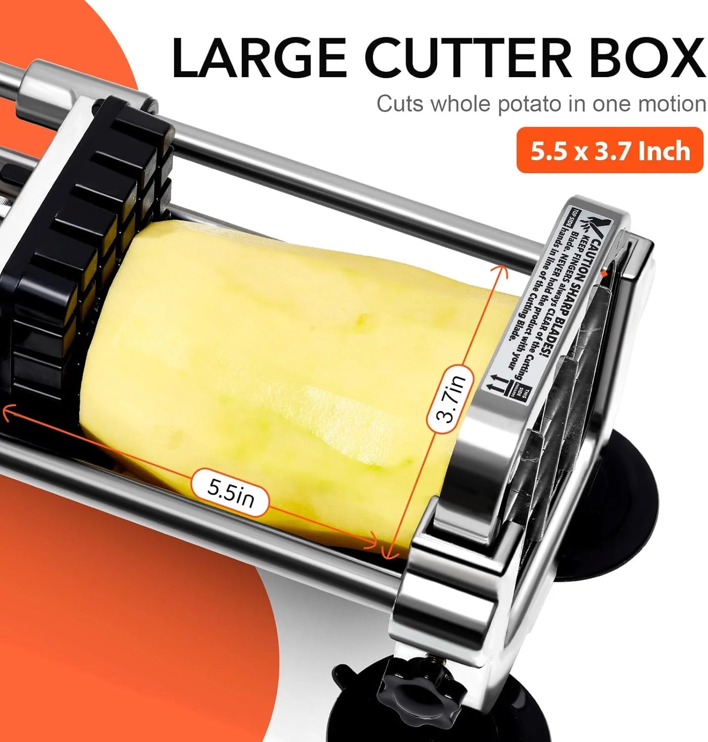 Stainless Steel French Fry Cutter with 2 Inserts