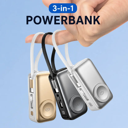 Magnetic 3-in-1 Power Bank with Wireless Charging