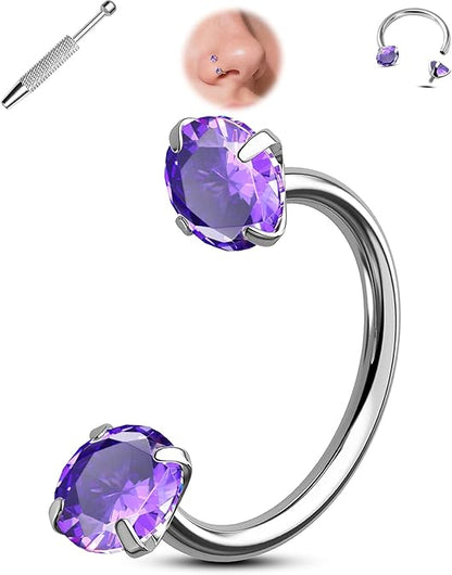 Horseshoe Nose Ring with Internal Thread