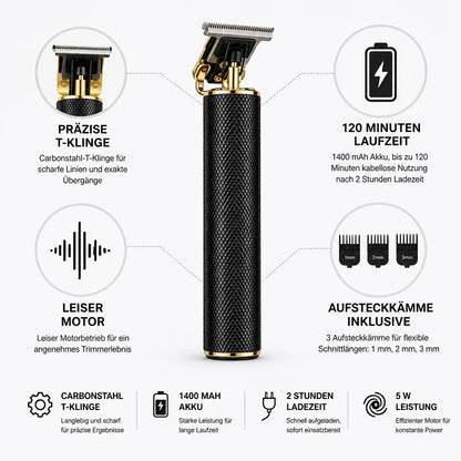 Carbon Steel T-Blades Cordless Hair and Beard Trimmer