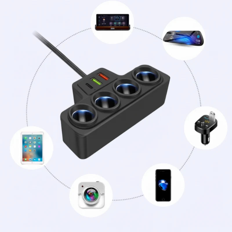 VoltMaxx 7-in-1 Car Charger Adapter with 7 Ports