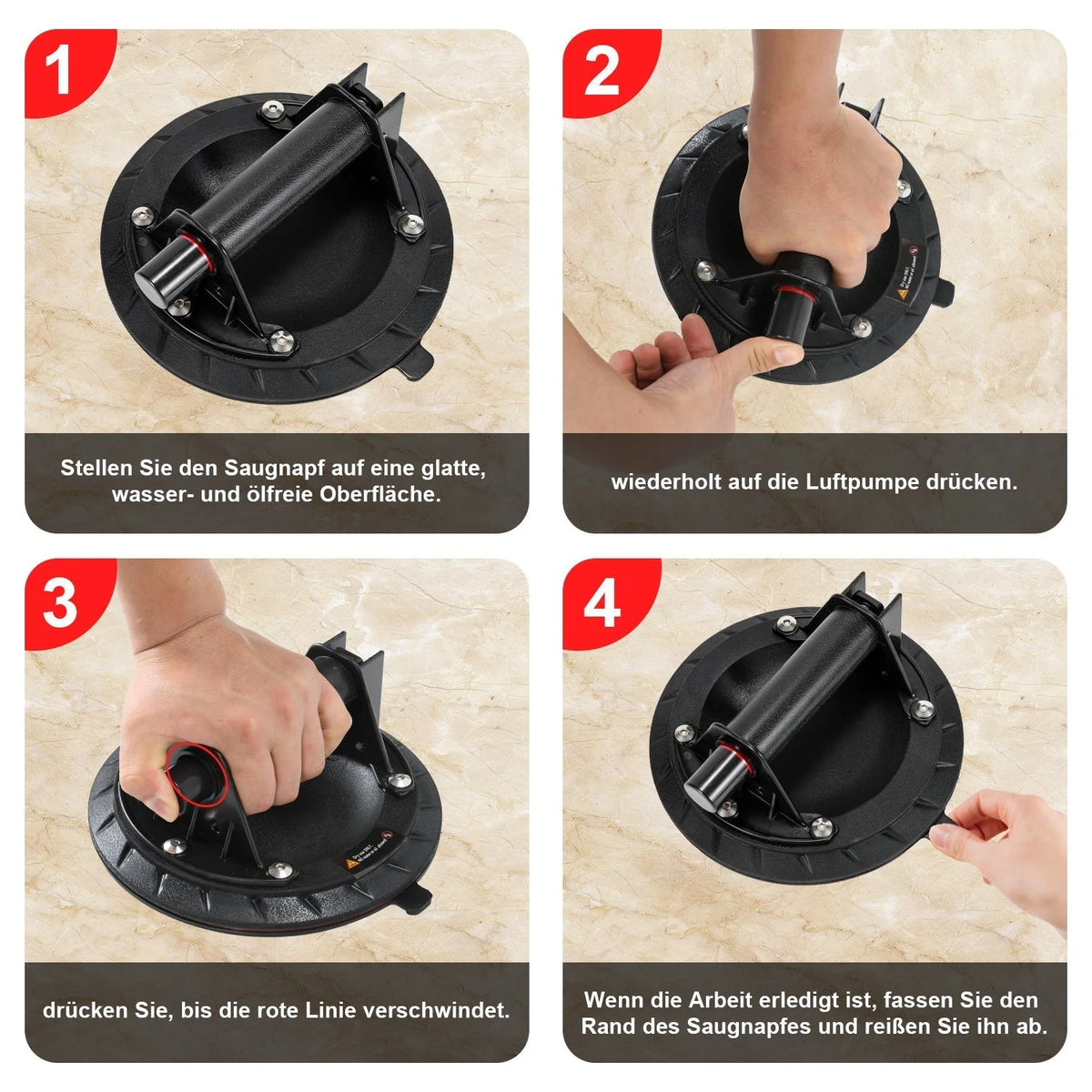 Vacuum Suction Lifter 2 Pieces up to 100 kg