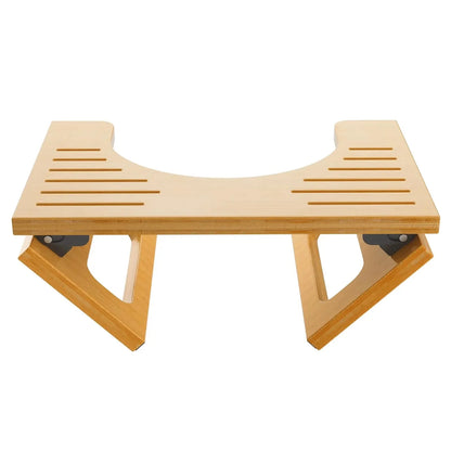 Bamboo Folding Toilet Stool with Anti-Slip