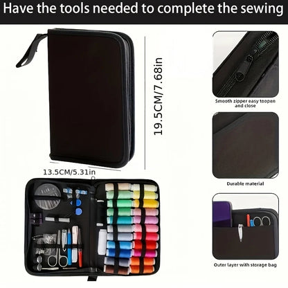100-piece sewing kit in a case