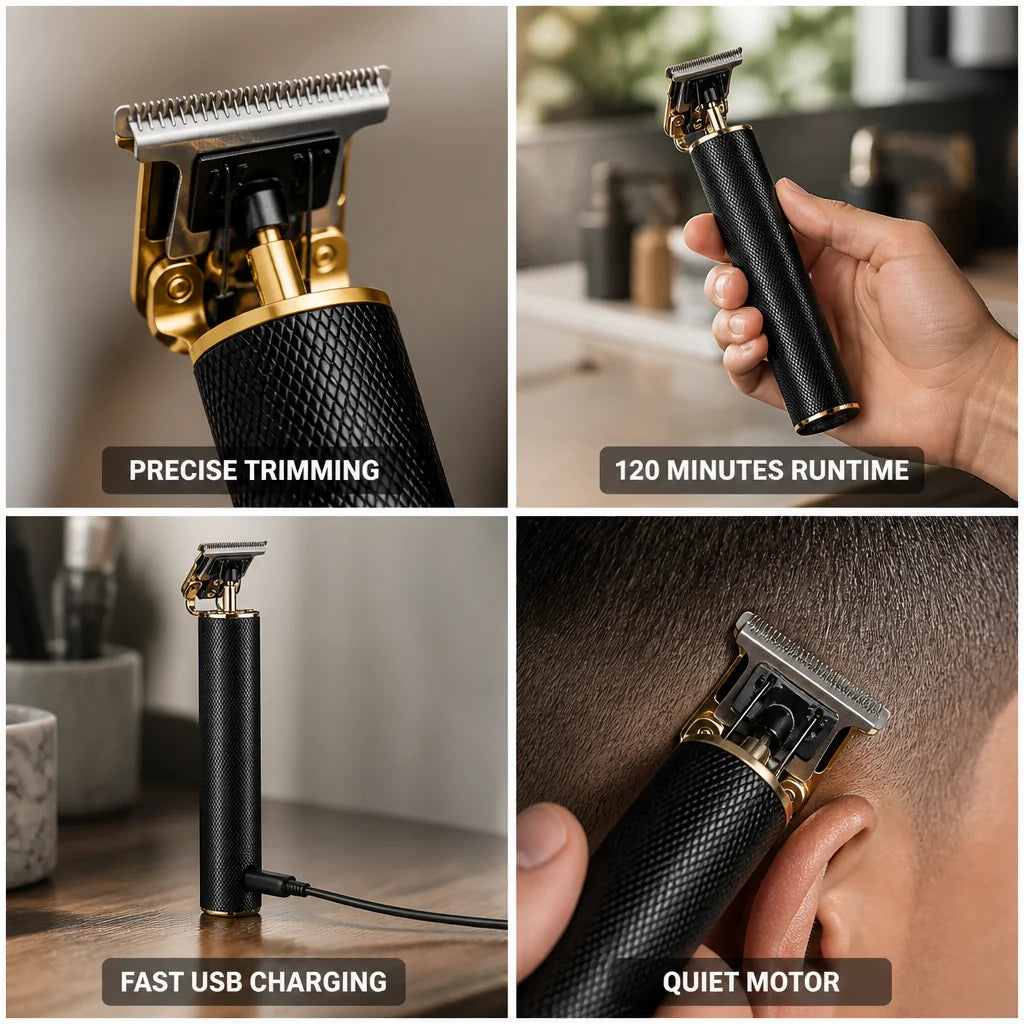 Carbon Steel T-Blades Cordless Hair and Beard Trimmer