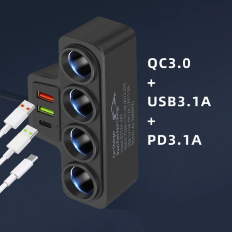 VoltMaxx 7-in-1 Car Charger Adapter with 7 Ports