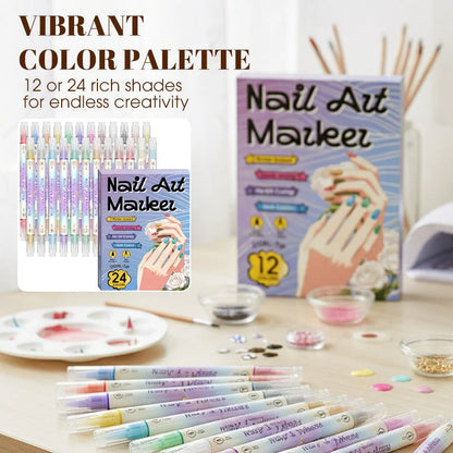 Nail Art Marker Set with Dual Tip